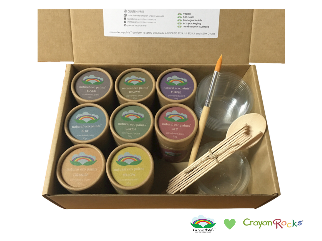 Eco Craft - Award Winning Natural Eco Paints, 8 Colour Powdered Paint Kit