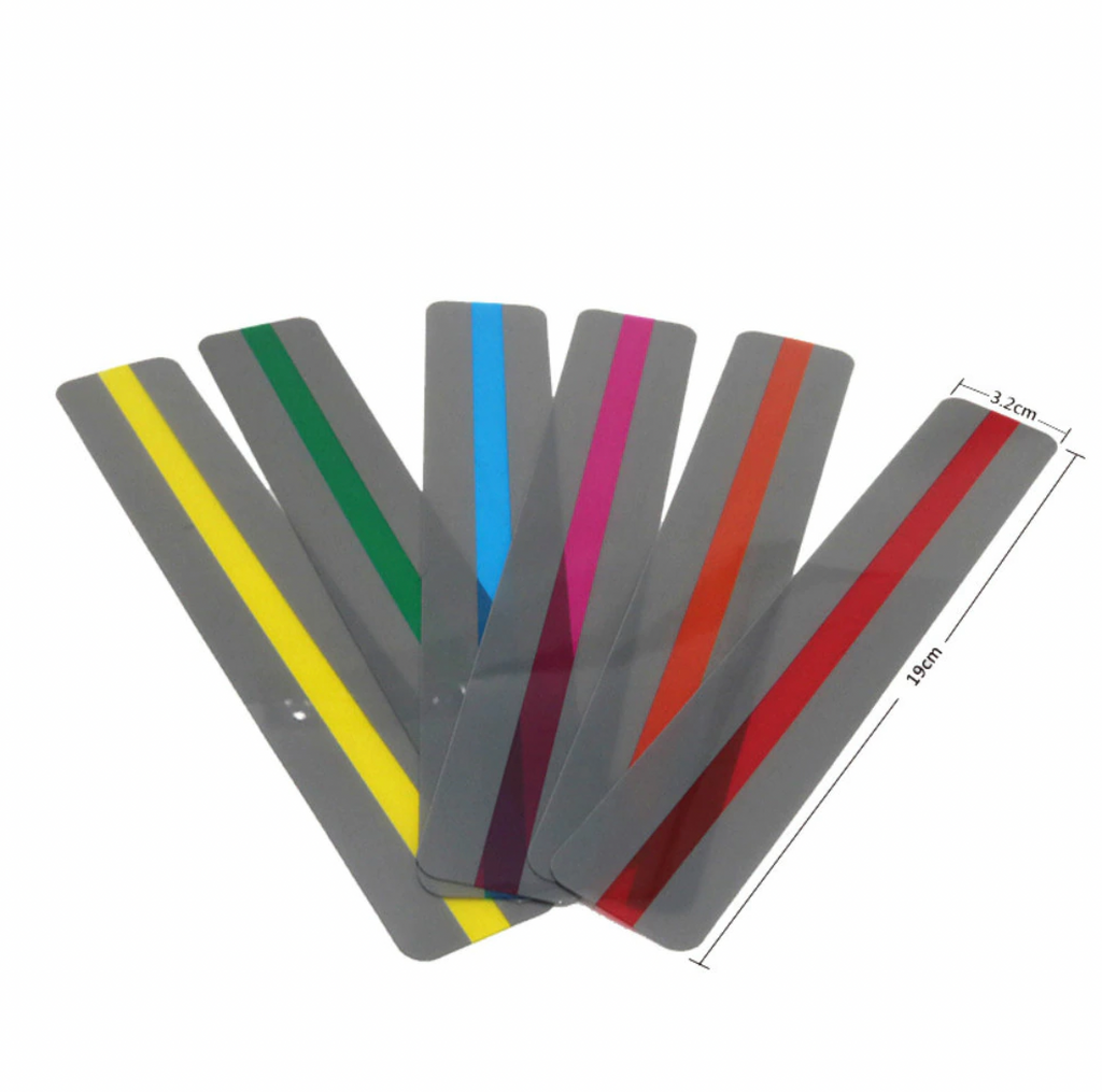 Coloured Reading Guide Strips, Set of 6 (sml)