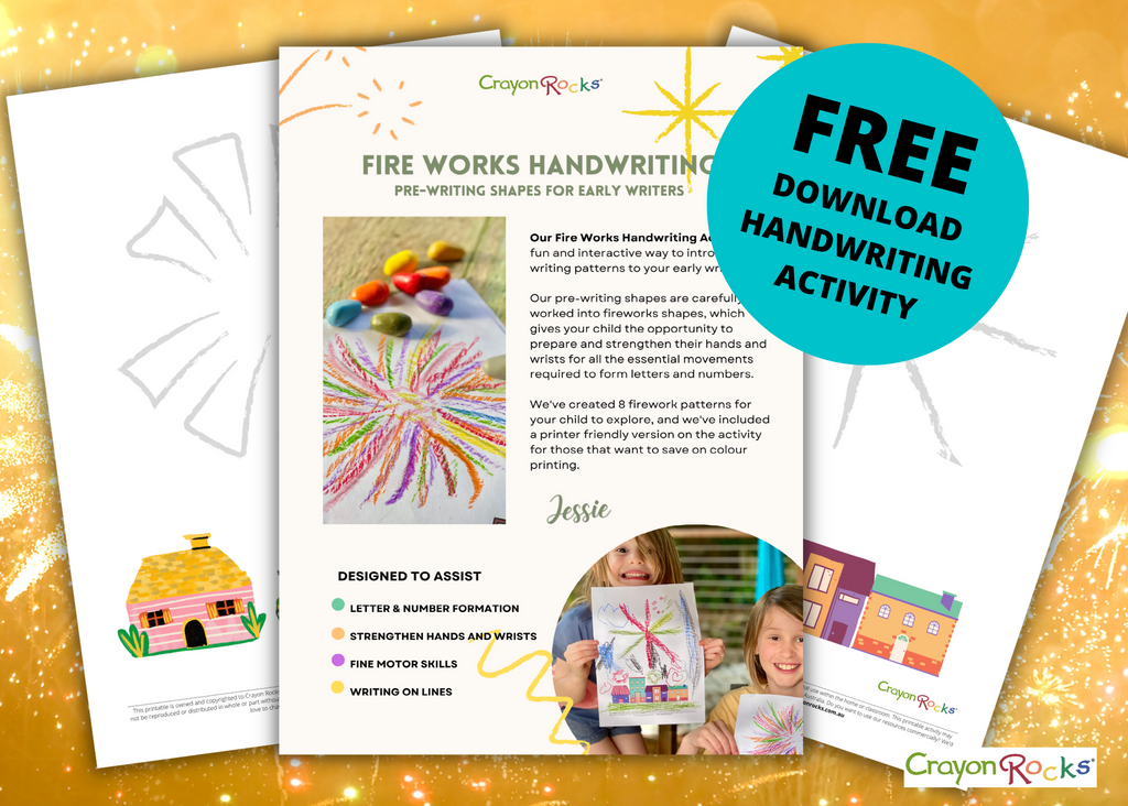 Free Printable / Fireworks Handwriting Activity